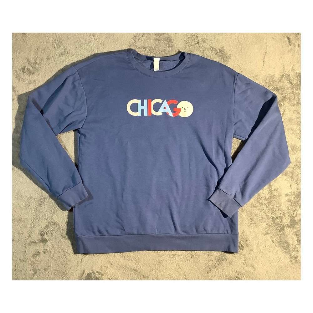 Alternative Chicago Color Factory Sweatshirt Blue Crewneck Men's XL Souvenir